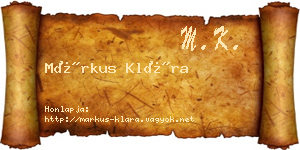 Márkus Klára névjegykártya