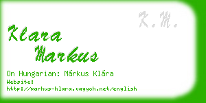 klara markus business card