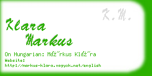 klara markus business card